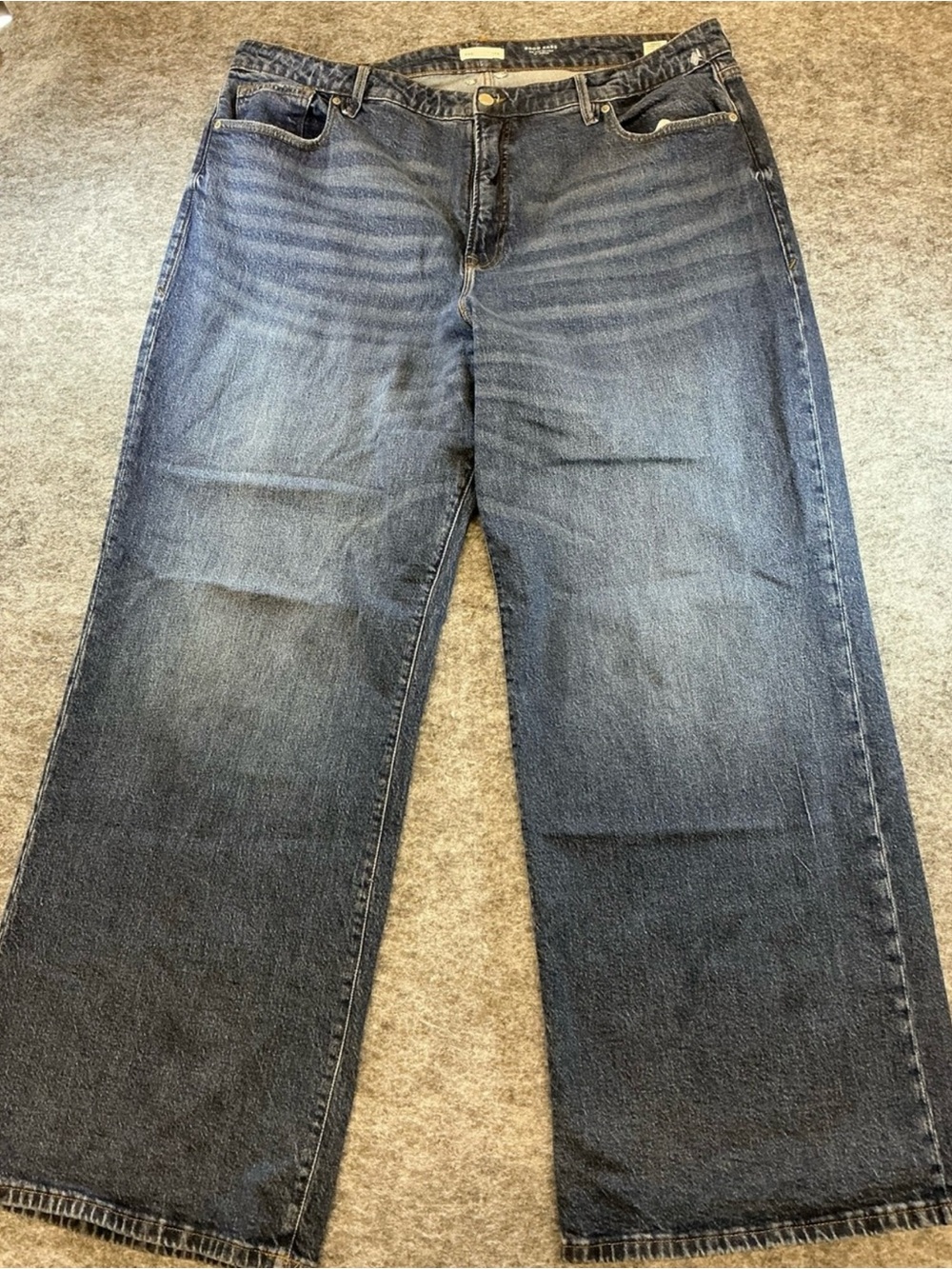 Good American Classic Women’s Blue Straight-Leg Wide-Leg Jeans Size 16